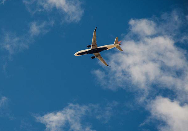 by flight